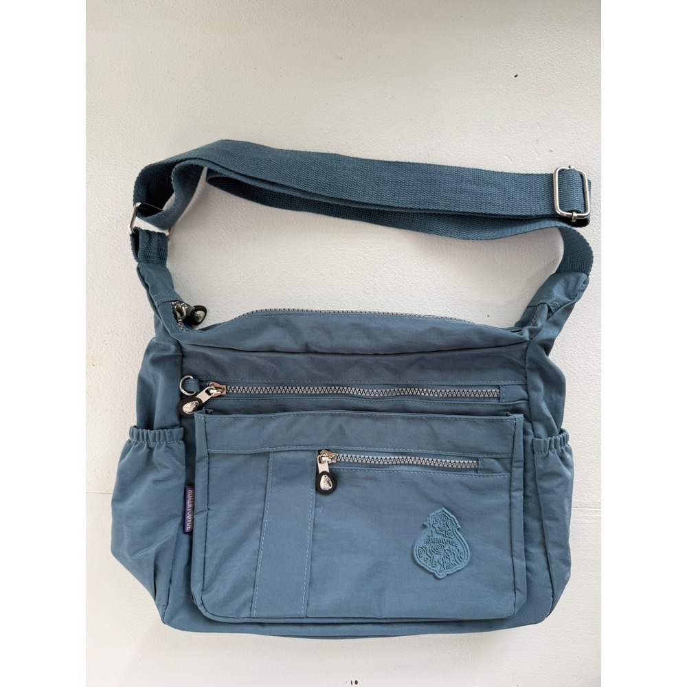 HUAERYOUYUE Blue Crossbody Shoulder Bag Waterproof Zip Closure Adjustable Strap